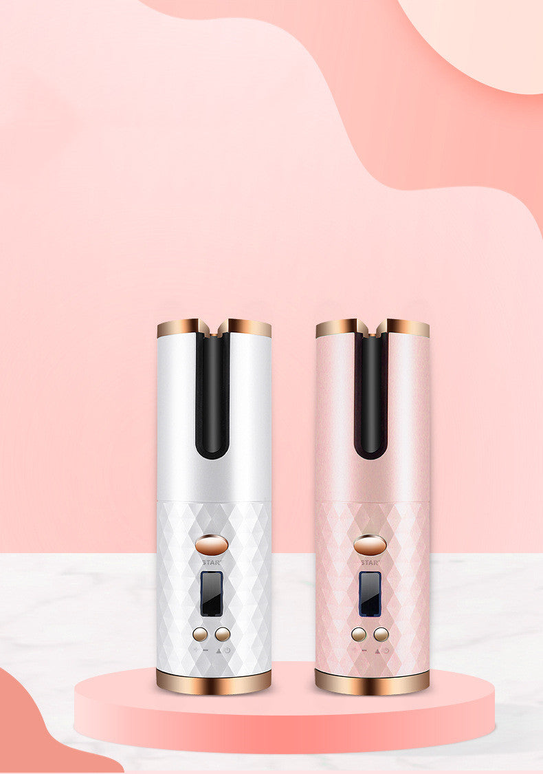 Cordless Automatic Hair Curler with LCD Temperature Display