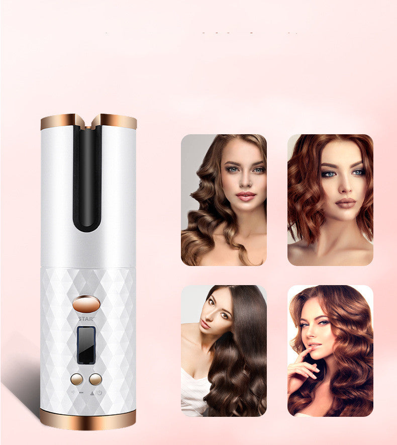 Cordless Automatic Hair Curler with LCD Temperature Display