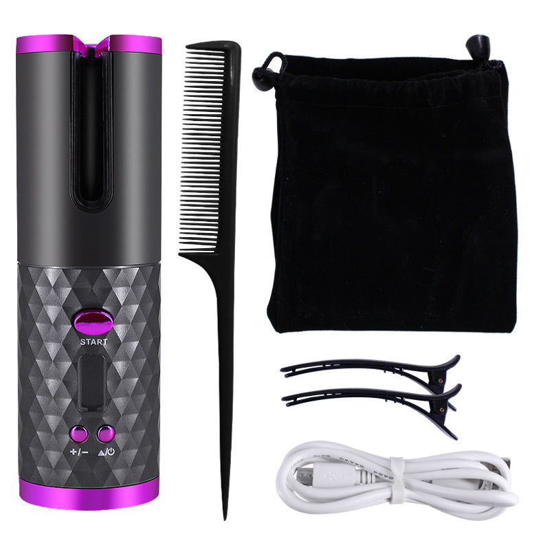 Cordless Automatic Hair Curler with LCD Temperature Display