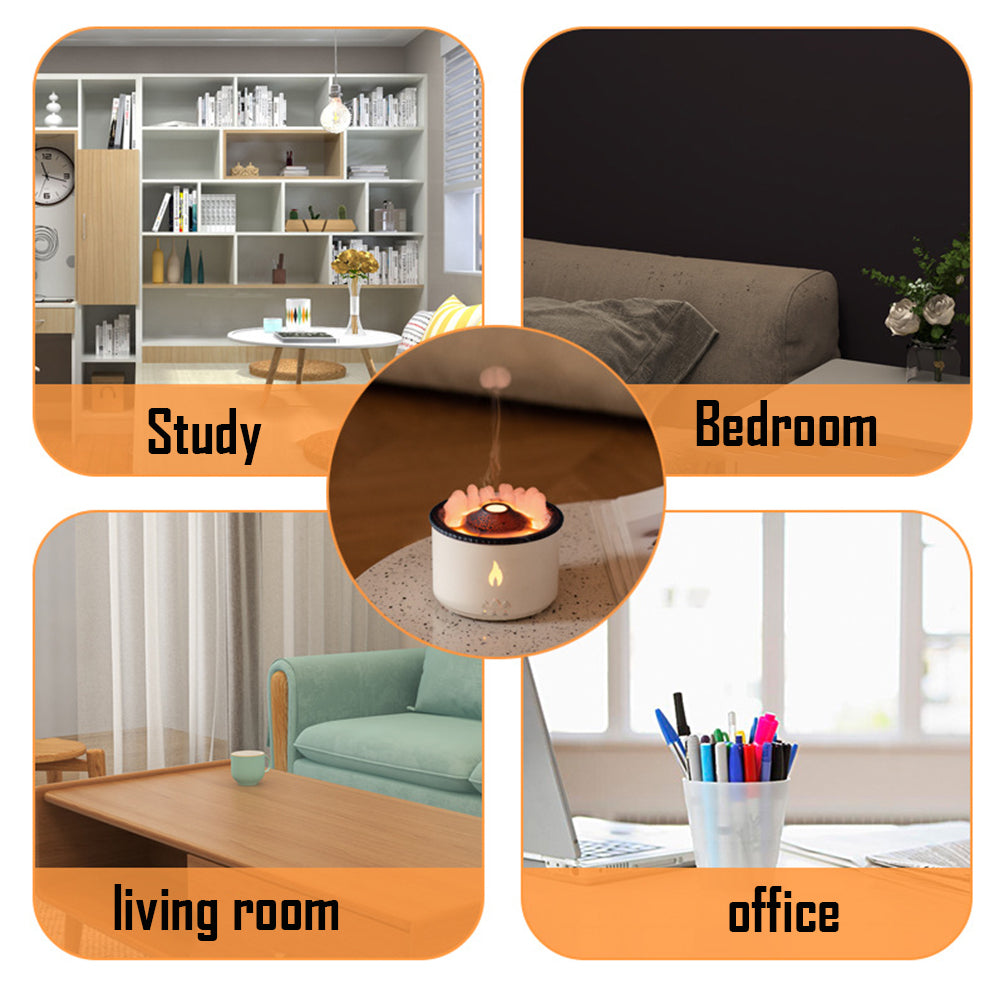 Volcano Flame Aroma Diffuser with Ultrasonic Humidifier