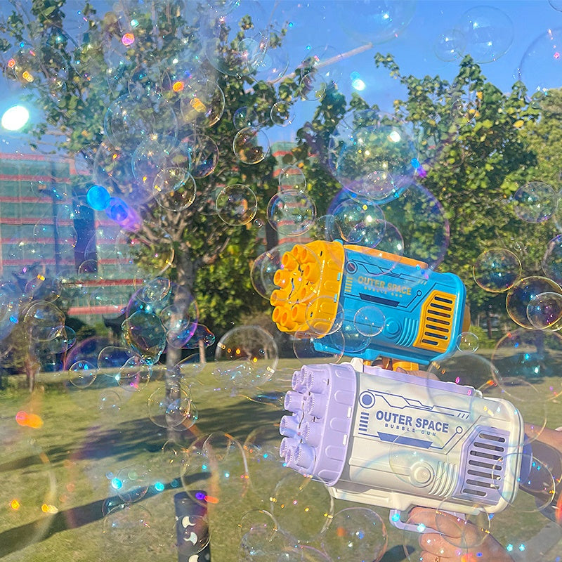 69-Hole Rocket Bubble Gun with Lights for Kids