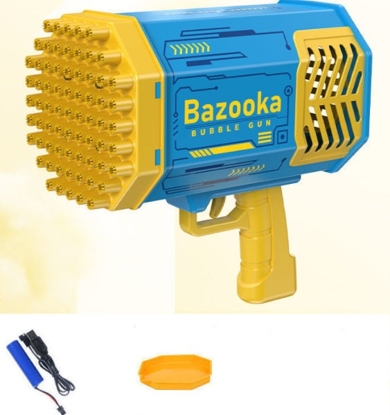 69-Hole Rocket Bubble Gun with Lights for Kids