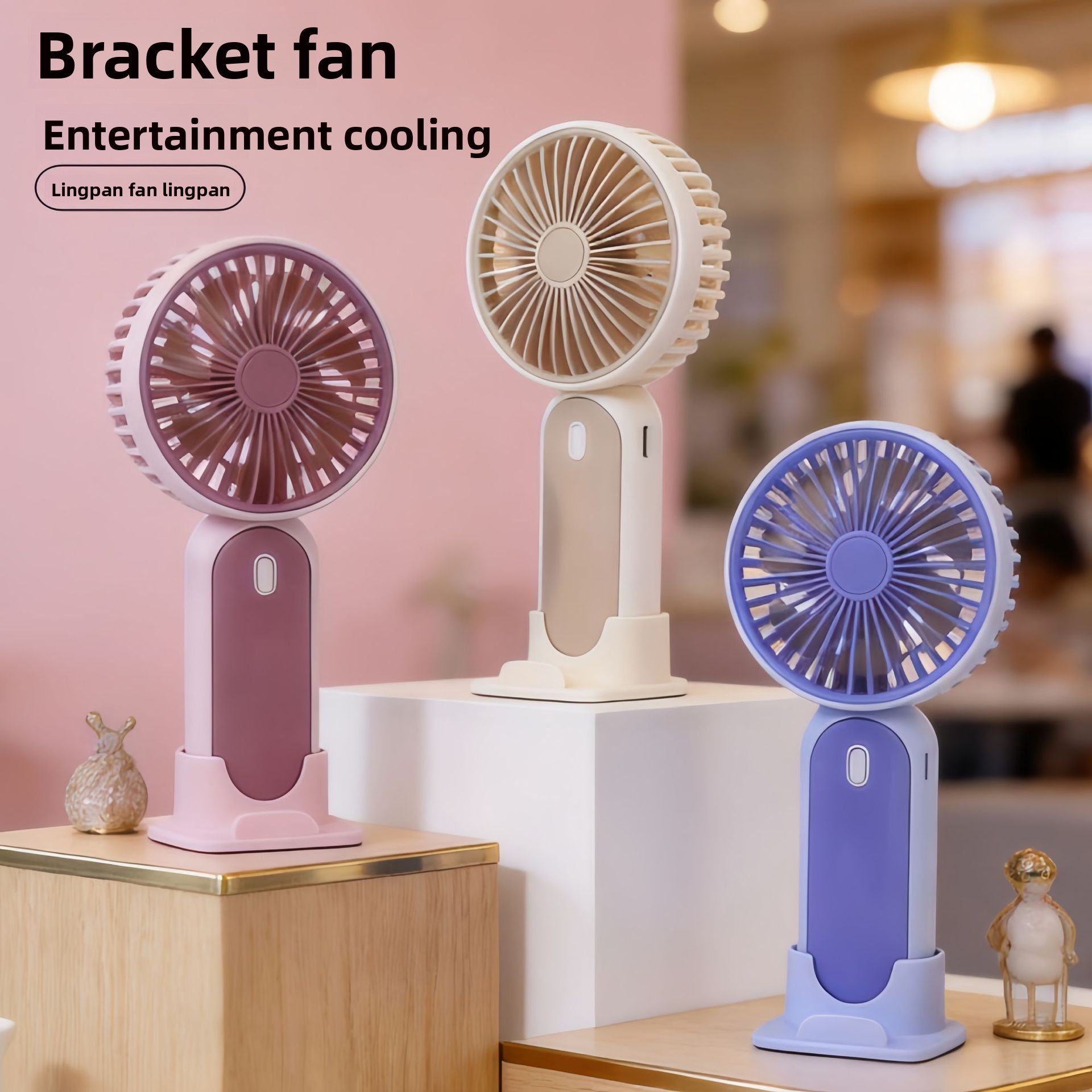 Mini Handheld Fan with Gradient Light