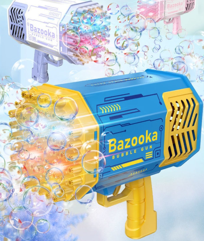 69-Hole Rocket Bubble Gun with Lights for Kids