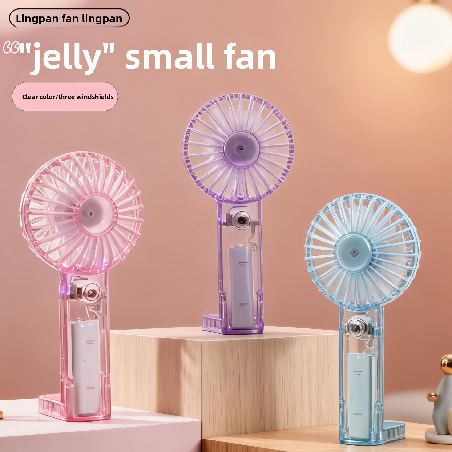 Mini Handheld Fan with Gradient Light