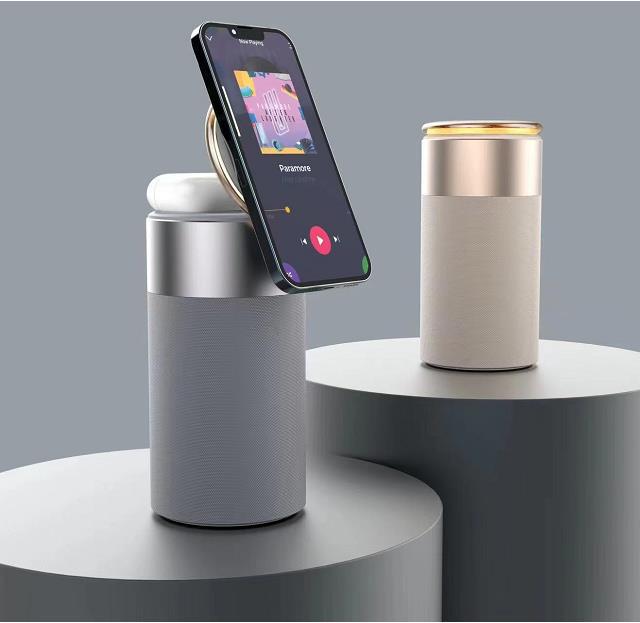 3-in-1 Wireless Charging Speaker Lamp with Phone Stand