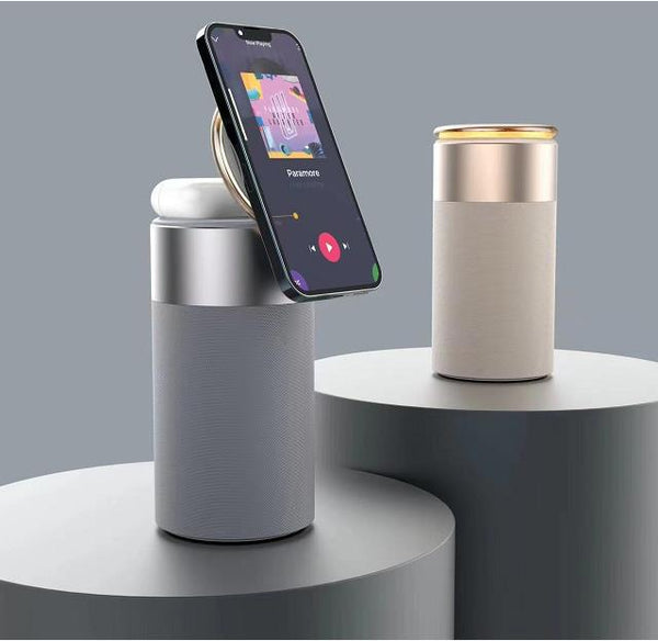 3-in-1 Wireless Charging Speaker Lamp with Phone Stand