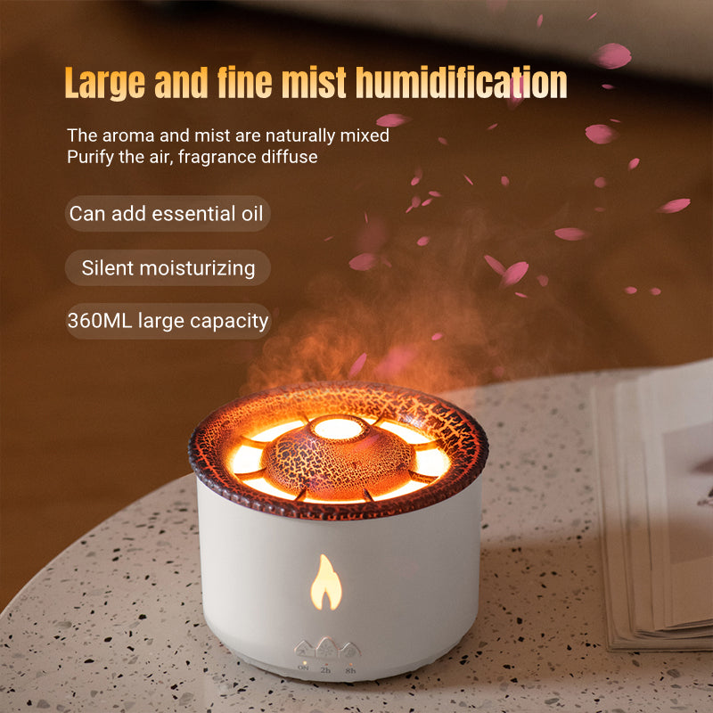 Volcano Flame Aroma Diffuser with Ultrasonic Humidifier